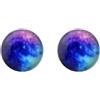 Zenvie Orecchini a perno in argento Sterling con motivo galassia, 7 mm x 7 mm