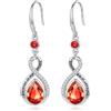 Eusense Orecchini Goccia Pendente Orecchini Infinito in Rubino Gioiello per Donna, Regalo per Festa della Mamma Anniversario o San Valentino