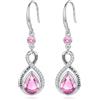 Eusense Orecchini Goccia Pendente Orecchini Infinito in Tourmaline Rosa Gioiello per Donna, Regalo per Festa della Mamma Anniversario o San Valentino