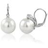 inSCINTILLE Le Perle Orecchini donna con Perle pendenti chiusura a Monachella in Argento 925 Rodiato con Punto Luce brillantino di Zirconia Cubica