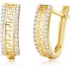 PRINS JEWELS Orecchini a cerchio in oro 585 14 carati con zirconi - ESG0678, Oro giallo, Zirconia cubica