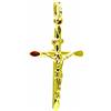 PEGASO GIOIELLI Ciondolo in Oro Giallo 18kt (750) Pendente Croce Smussata con Cristo Uomo Donna Bambini