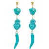 MARARDI Orecchini Donna Italiani in Ceramica di Caltagirona a Forma di Cuore Turchese Lunghi Handmade Gioielli Eleganti per Tutti i Giorni Eventi Matrimoni Occasioni Speciali