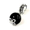La Filigrana delle Sorelle Manunta Charm/Ciondolo Su Coccu, Sfera in ONICE Nero da 8 mm, Argento brunito, Filigrana Sarda, AMULETO PORTAFORTUNA