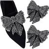 Tsangbaby Fermascarpe con fiocco con strass, con cristalli rimovibili, eleganti decorazioni per feste, per donne e ragazze, 2 pezzi