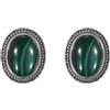 AZfilter Orecchini in argento S925 con malachite naturale e azzurrite, realizzati a mano, 8 x 6 mm, in argento Sterling con malachite azzurrite, abalone, 8*6mm, Argento Sterling Malachite Azurite, Abalone