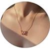VIROMY Collana con ciondolo a forma di farfalla in oro da donna, placcata in oro 18 carati, minimalista, con zirconia cubica, ciondolo a forma di farfalla con cristalli per donne e ragazze, 17 Inches