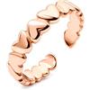 Gioielli Aurum Anello Cuore Donna Argento 925 Rosa a Fascia Regolabile