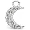 LES FOLIES DI PAOLA GRIECO Ciondolo pendente Luna Grande con Strass in argento 925 - Collezione Hoops