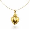 gioiellitaly Ciondolo cuore sacro piccolo bombato in argento 925 dorato e catenina veneziana 40/45/50 a scelta cm argento rodiato gioiello religioso