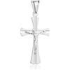 AMAR Ciondolo a croce in argento massiccio da uomo 925, ciondolo a forma di croce in argento per uomo e donna, senza nichel, 2,00 CM x 3,50 CM, Argento, Nessuna pietra preziosa