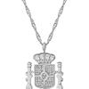 d'origine Collana con stemma spagnolo, catena spagnola, gioielli spagnoli, gioielli spagnoli, stemma spagnolo da donna, Ottone