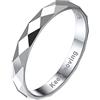 Bandmax Anelli Donna Uomo Fedina Argento 925 Sfaccettato, 3 mm Ferma Anello Argento 925 Donna Uomo, 7 Misura Argento Anello Fedine Personalizzato con Incisione