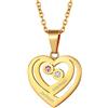 Suplight Collana da Donna Cuore Personalizzata con Pietra di Nascita e Nome in Argento Sterling 925/Acciaio Inossidabile Collana Personalizzata con 2/3/4/5 Nomi Regalo per Natale San Valentino