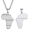 GoldChic Jewelry Collana Mappa Dell'Africa, Animali Africani In Acciaio Inossidabile 316l/Motivo Geometrico/Occhio Di Horus/Confine Di Campagna/Gioielli Di Elefanti, Collana Hip Hop d'Oro, Può Incidere Su Misura