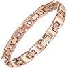 JEROOT Braccialetto magnetico in titanio da donna, 100% puro titanio, delicato sulla pelle, ultraleggero, regolabile, con strumento di misurazione, idea regalo, 1, Metallo, Zirconie sintetico