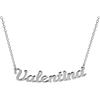 BIANCO GIOIELLI Collana in Argento 925 Sterling, con Nome Valentina o Personalizzabile, Tutti i Nomi Disponibili, Chiusura a Moschettone, Made in Italy,Argento 925 Sterling (Argento rodiato)