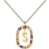 P D PAOLA PDPAOLA - Collana con lettera S, in argento Sterling 925, placcato oro 18 carati, gioiello da donna