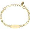 Giuzi Bracciale per Neonati o Ragazzi con Targhetta Personalizzabile in Argento 925 (oro, 13)