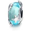 Yashuo Ciondolo in vetro di Murano e argento Sterling per braccialetti Pandora e Argento, colore: Ciondoli a forma di stella marina., cod. C1154