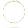 MARKO Bracciale in oro giallo con croce 14 k 585, da donna, 17 - 19 cm