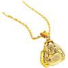 zhuBAOHE Collana con Buddha ridente placcato in oro 24k Collana con Buddha grande della pancia Collana in oro con ciondolo Buddha Maitreya Catena per maglione da donna