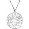 Getname Necklace Collana di nome di famiglia incisa, collana di nome personalizzato, collana albero della vita, regalo per la famiglia, collana con più nomi in Oro 18K argento 925, regalo per mamma