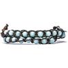TAMASHII Bracciale tibetano doppio giro in Agata Sky Blue BHS600-53