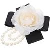 ifundom Spilla Di Perle Con Fiore Di in Tessuto Di Seta 5.1X4.7 Pollici Spilla Per Abiti Sciarpe Cappelli Accessorio Elegante Per Eventi E Regali