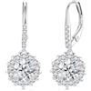 NewL Moissanite orecchini a cerchio da donna, colore ideale taglio 925 argento sterling diamante simulato orecchini pendenti, Argento sterling