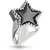 Donipreziosi Anello Chevalier per Mignolo in Argento 925% Regolabile in Pietra Nera - Anello per Donna e Ragazza (Stella)