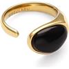 SINGULARU - Anello Black Catalina. Acciaio avec Placcatura in oro 18 kt et Pietra naturale. Gioielli da donna. Taglia 50.