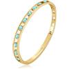 Brosway Bracciale da donna collezione withyou. Bracciale withyou in acciaio 316l, finitura oro, incisione e cristalli azzurri. Diametro: 60 mm. Peso: 11 g. La referenza è bwy24