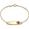 CARISSIMA Bracciale ID per bambini con coccinella in oro giallo 9 ct