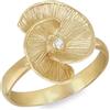 CARISSIMA Donna Oro giallo 9 carati Anello fiore 0,01 ct Diamante #N
