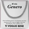 Bramart Collana Cubana Uomo Genero idea regalo compleanno - Idee Regali per lui Natale Festa Compleanno - Cofanetto con DEDICA incluso (Genero - Argento)