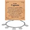Bramart Bracciale Donna A mia Cognata Regalo Compleanno o Natale Argento Idee Regali per lei Dedica bracciali cognate - Cofanetto con DEDICA incluso (A mia Cognata)