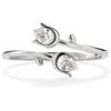 PERIMADE Anello a tulipano in oro 18K placcato con zirconia cubica per donne, anello a fascia aperta in argento Sterling 925 massiccio ipoallergenico, anello a dita sovrapposte regolabile con zirconia