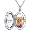 PROSILVER Collane Argento 925 con Foto Dentro Cuore/Rotondo/Ali Di Angelo Argento con Confezione Regalo