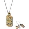 Generico Collana con piccolo mazzo di tarocchi, ciondolo con mini carte dei tarocchi, ciondolo a gabbia in ottone anticato colorato con 22 Arcani Maggiori, gioiello spirituale per donna (1Pc)
