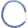 Gems_Hub FIZA_LINK_01595 - Bracciale con zaffiri blu con chiusura in argento, perline rondella da 4 mm, taglio sfaccettato, 17,8 cm, guarigione, moda, regalo, spirituale, yoga, 7 inch, Ottone Gemma
