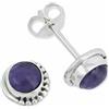 mantraroma orecchini a bottone in argento 925 con pietra preziosa viola ametista orecchini in vero argento sterling da donna regalo