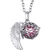 Morella Catenina Donna Angelo Custode in Acciaio Inox 70 cm con Ciondolo ad Ali di Angelo e Sfera Rosa Ø 16 mm in Sacchetto di Velluto