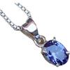LKBEADS tanzanite naturale 12x10 mm ovale sfaccettato blu ciondolo collana ovale in argento sterling 925 con catena a maglie da 18 pollici trasformazione intuizione coscienza superiore spirituale|gmpd_0437