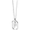 P D PAOLA PDPaola Mini Letter CO02-527-U - Collana in argento sterling con zirconi, lunghezza regolabile da 40 a 50 cm, 40-50 cm, Argento sterling, Zirconia cubica