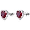Brosway Orecchini Donna, Orecchini a Lobo in Argento e Passion Ruby con Simbolo Cuore | Collezione FANCY - FPR142