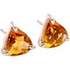 LKBEADS Orecchini a bottone in quarzo citrino naturale in argento sterling 925 placcato argento | orecchini a forma di triglione, orecchini a bottone in stile minimalista per donna | LKSTD_0561