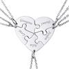 MeMeDIY Collana con Ciondolo A Forma di Puzzle Personalizzato con Nome per Coppie Uomo Donna Incisione per Fidanzato Fidanzata Amanti in Set di Gioielli per La Famiglia Amore Amicizia