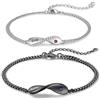 ALBERTBAND Coppia Braccialetti Magnetici Personalizzati con Lettera Iniziale A-Z Regalo San Valentino per Lui Lei Regali di Uomo Donne (#4)