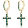S'Agapõ Orecchini Donna in Acciaio e Cristalli con Simbolo Croce | Collezione Dazzly - SDZ113